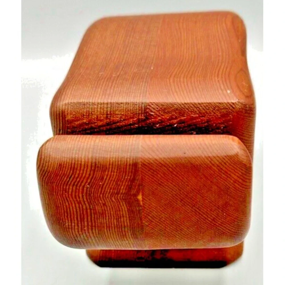 Handcrafted Native Redwood Elephant Hidden Drawer Trinkets Box